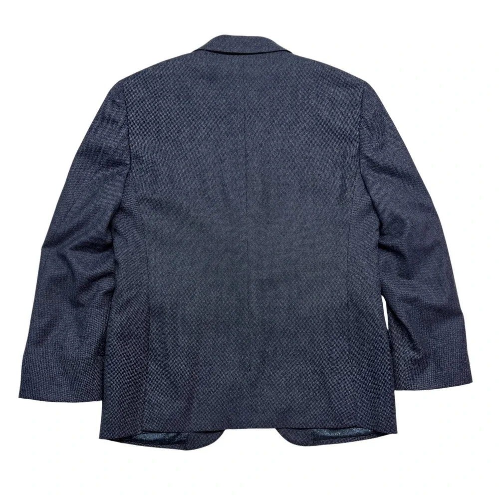 Joseph Abboud 40S 34x30 Navy Blue Birdseye 2pc Pant Suit Italian Flannel Wool